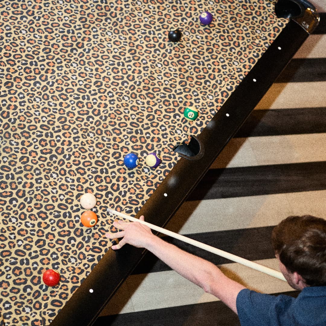 Playing pool at Rita's