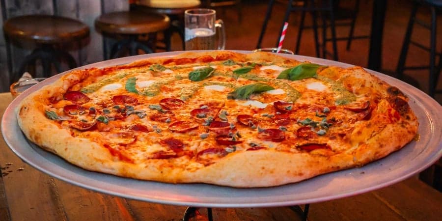 24" half and half pizza at Rita's