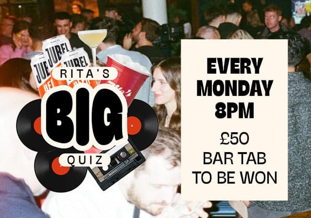 Rita's Big Quiz every Monday from 8pm