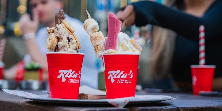 Tequila Rose sundaes at Rita's