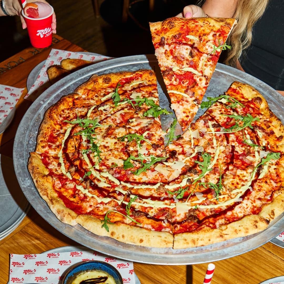 24 inch Rebel Hen pizza