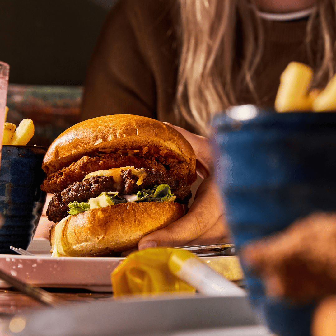 Burger and fries