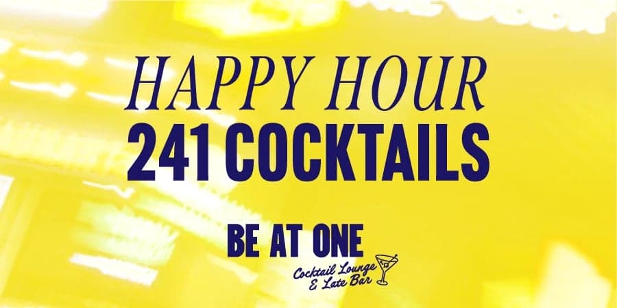 Happy hour 2-4-1 cocktails