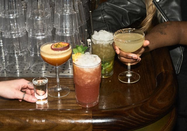 Cocktails on the bar at Be At One