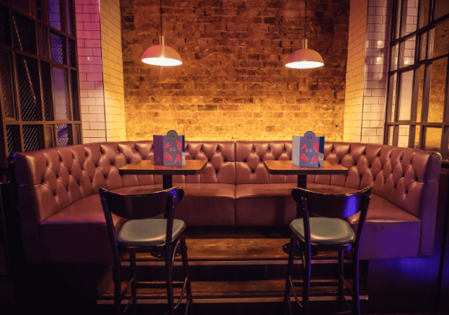 Booth seating at Be At One