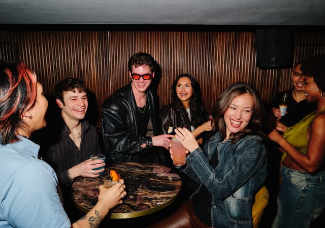 People drinking alcohol free cocktails at Be At One