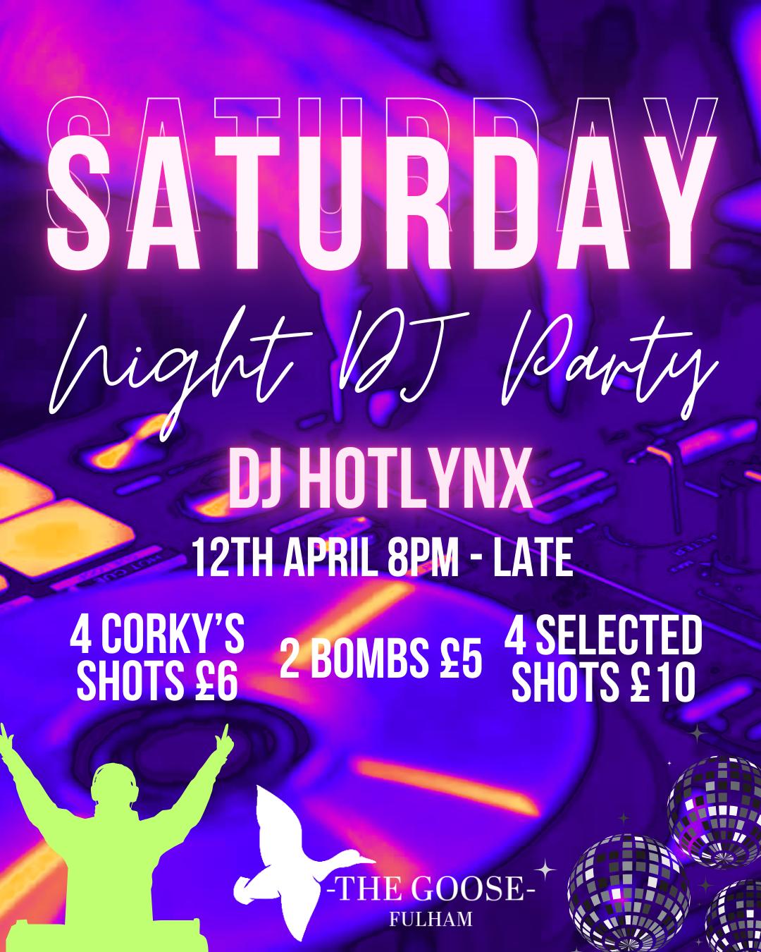 Saturday DJ Party Night