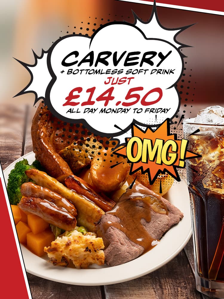 Carvery + bottomless soft drink