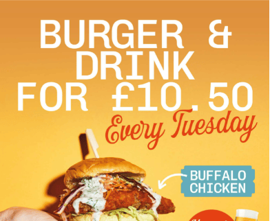 Burger and a drink deal