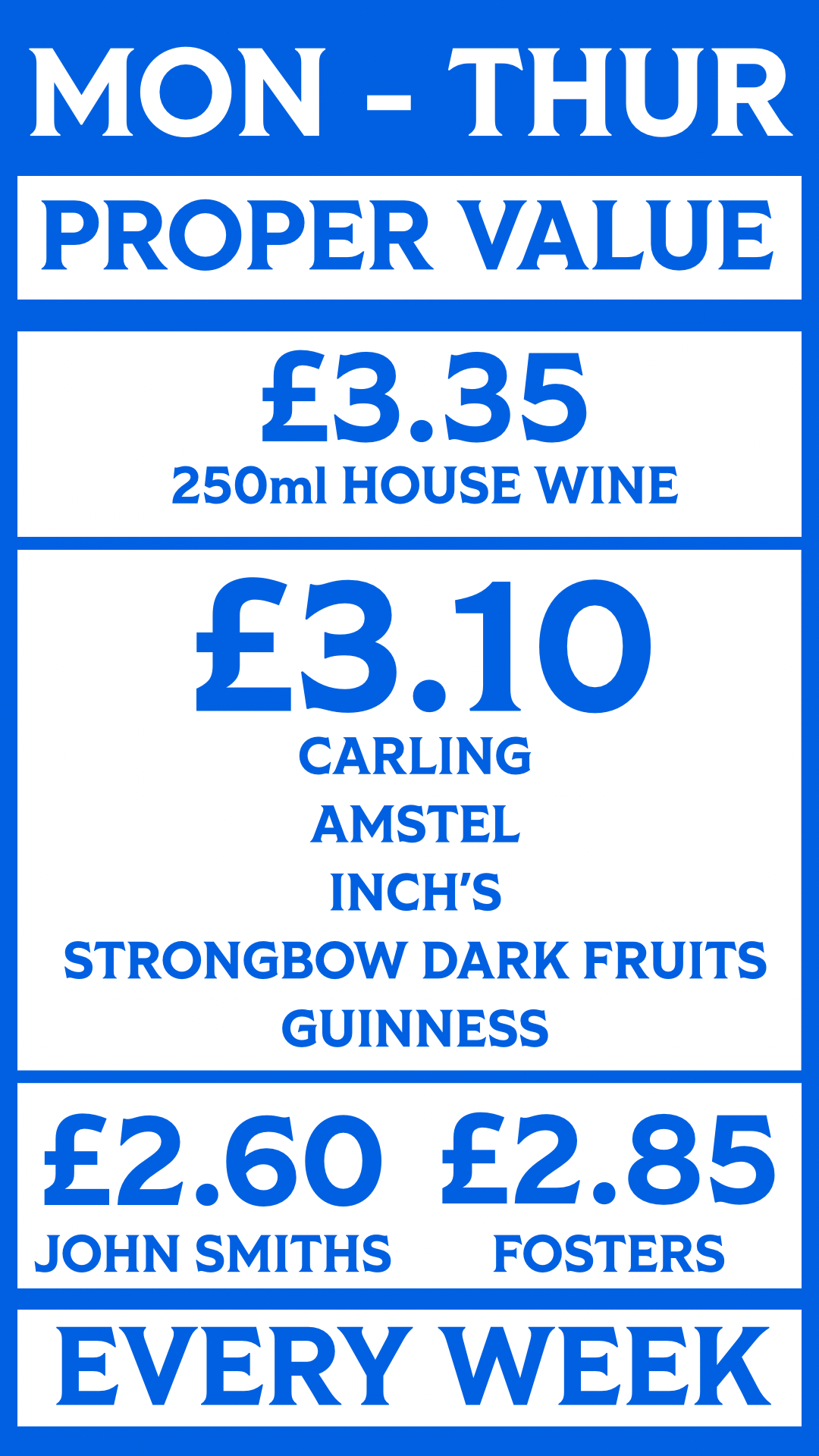 Proper Value Pints
