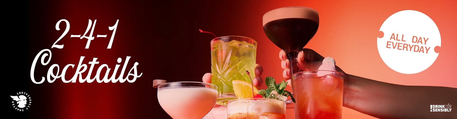 2 for 1 cocktails | all day every day