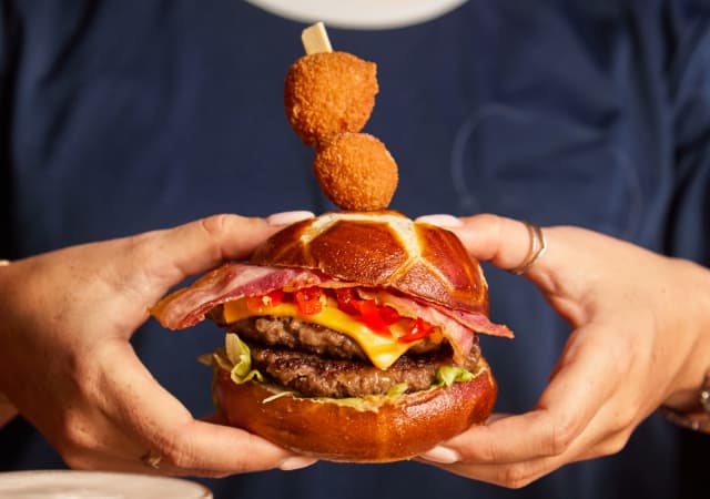 Euros Triple Bacon Kick Burger