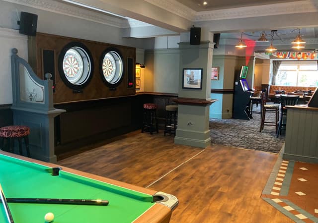 Darts Board and Pool Tables
