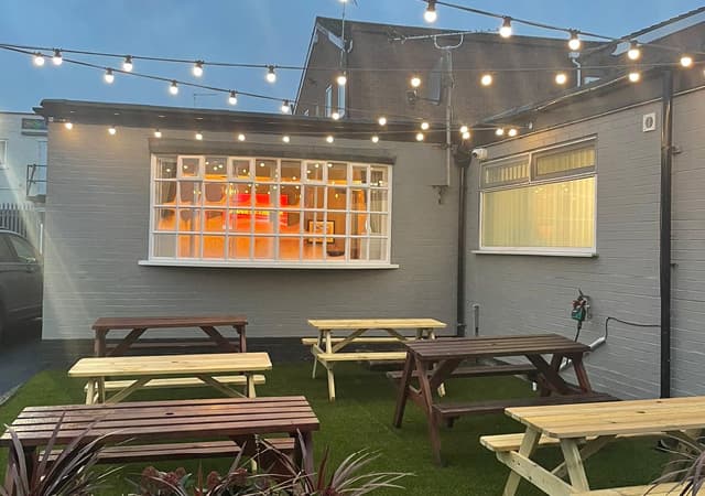 Small outside drinking area