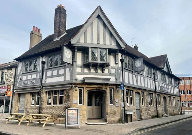 Outside the pub