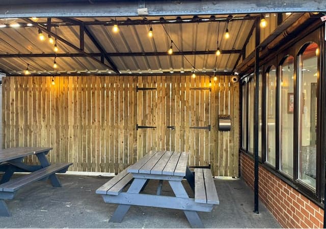Covered outdoor benches