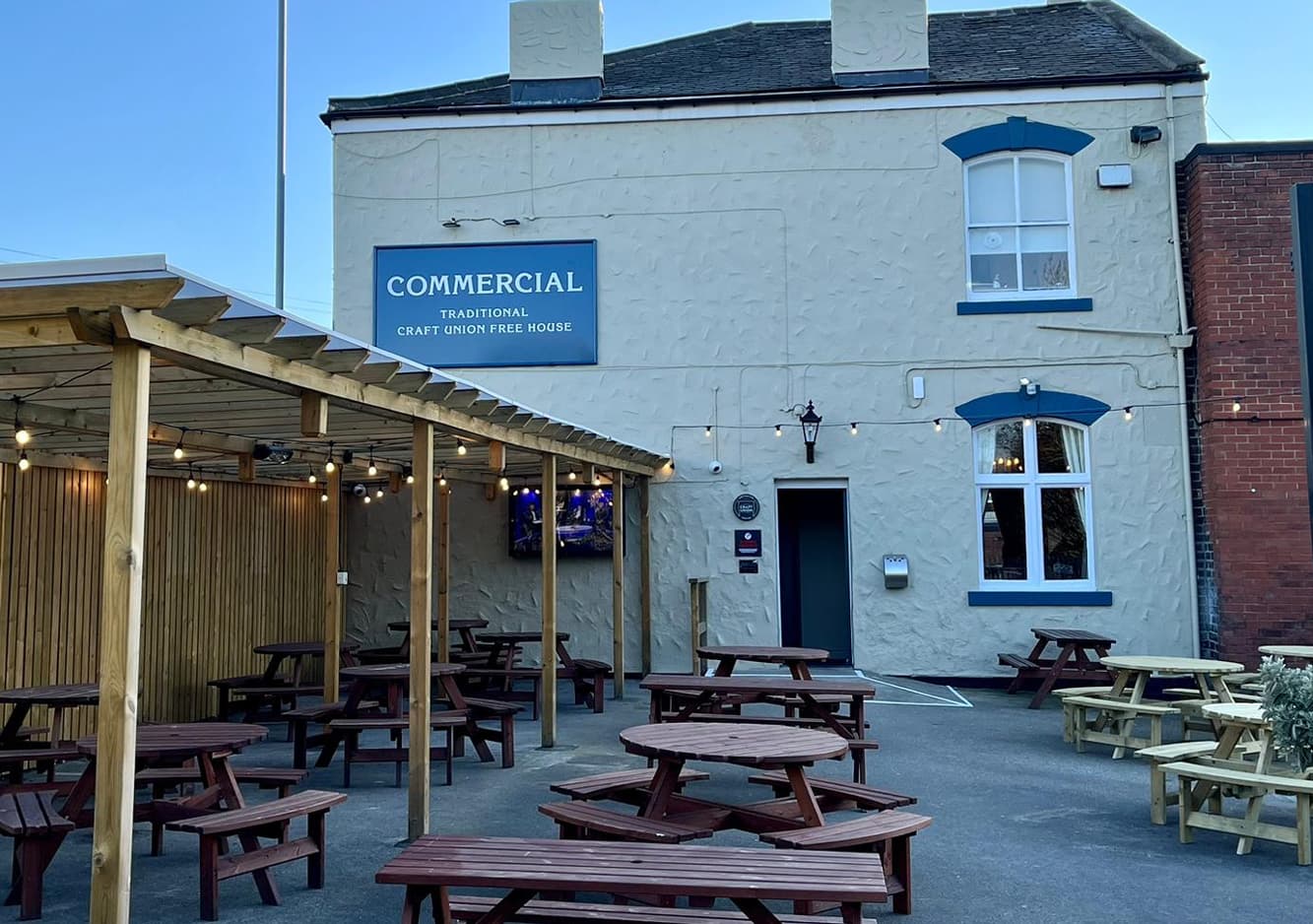 Commercial outside back beer garden