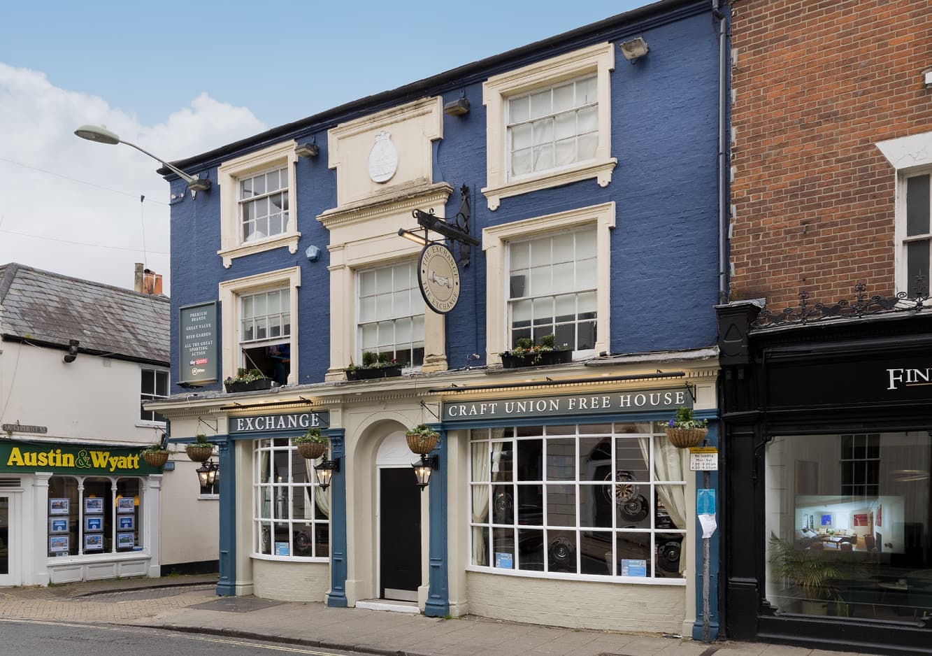 The outside of the Exchange Pub