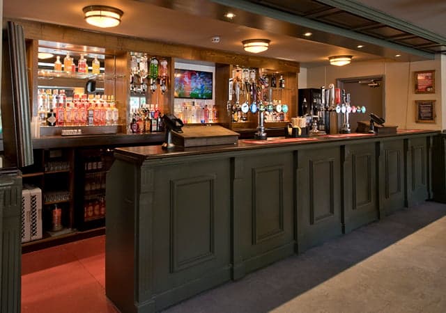 Close up of the bar area