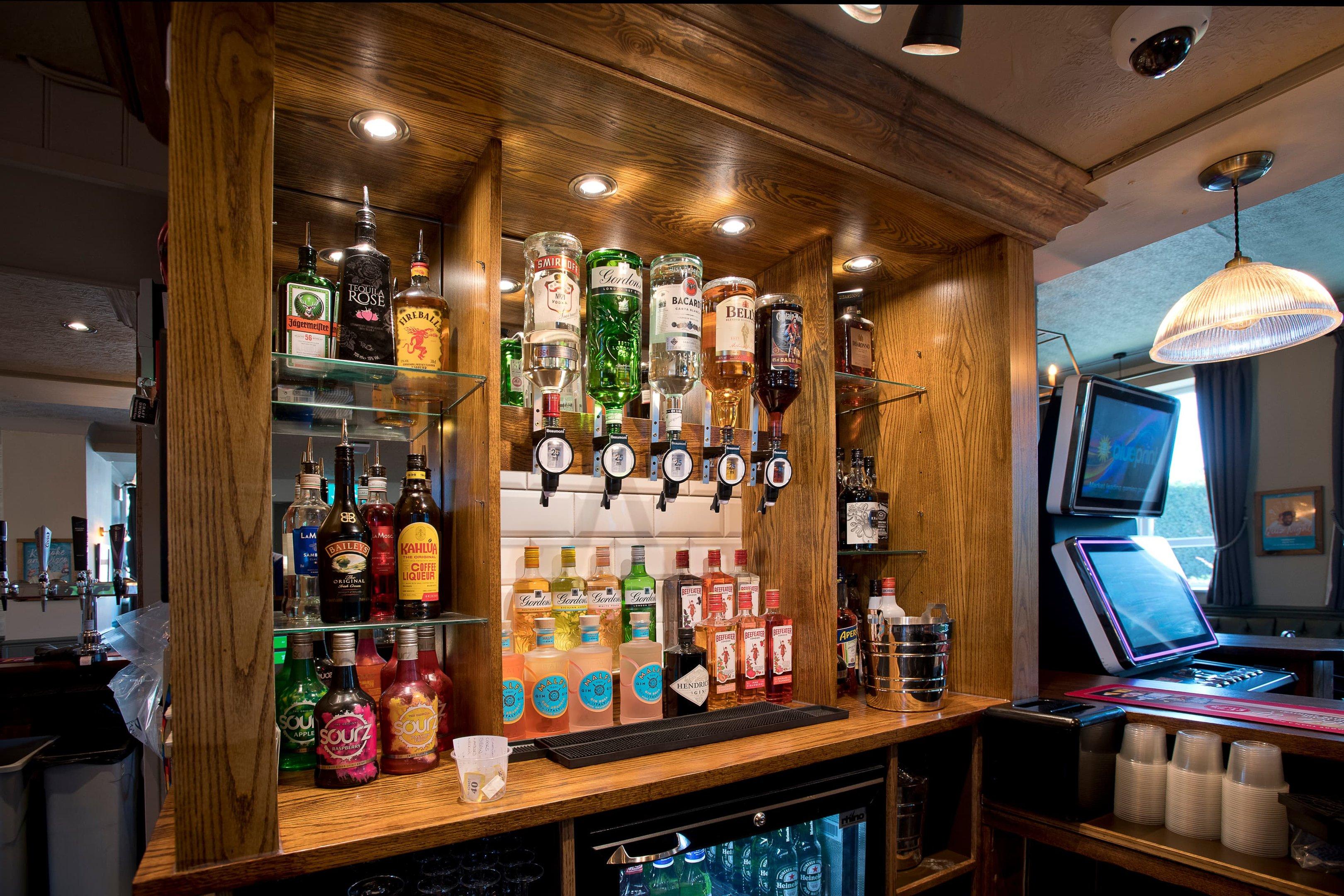 Bar back with spirits