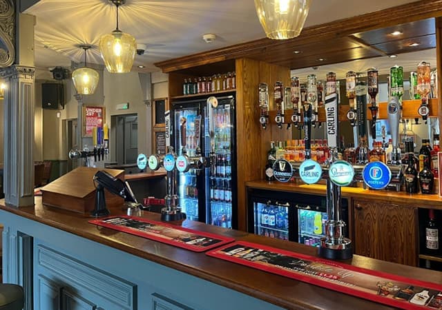 Bar area and selection of drinks on offer