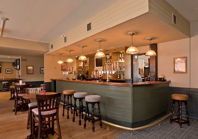 Bar area of the pub from a distance