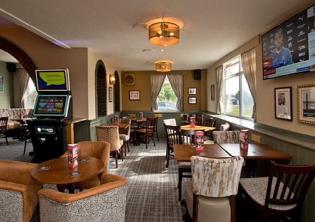 Wide angle view of the pub