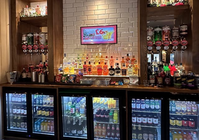 Bar back of the pub