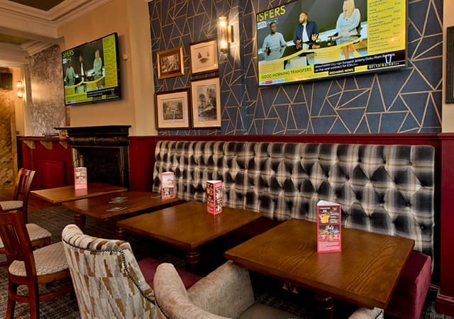 HD Screen and seating area