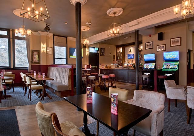 Games machines and seating of the pub