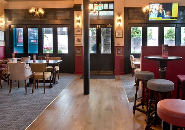 View of where customers enter the pub