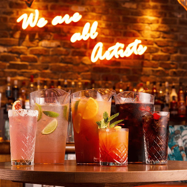 3 pitchers of cocktails