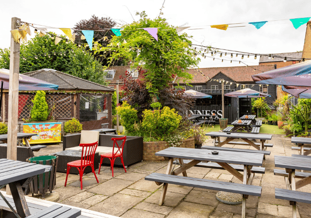 Outdoor beer garden