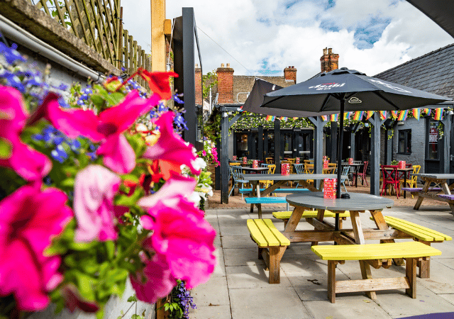 Outdoor beer garden