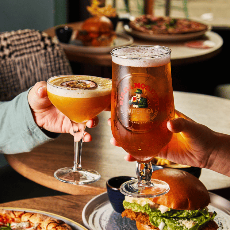 Birra Moretti and a pornstar martini
