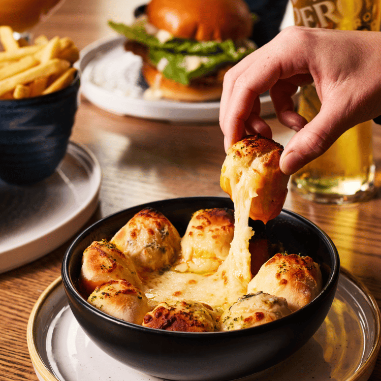 Cheesy garlic doughballs