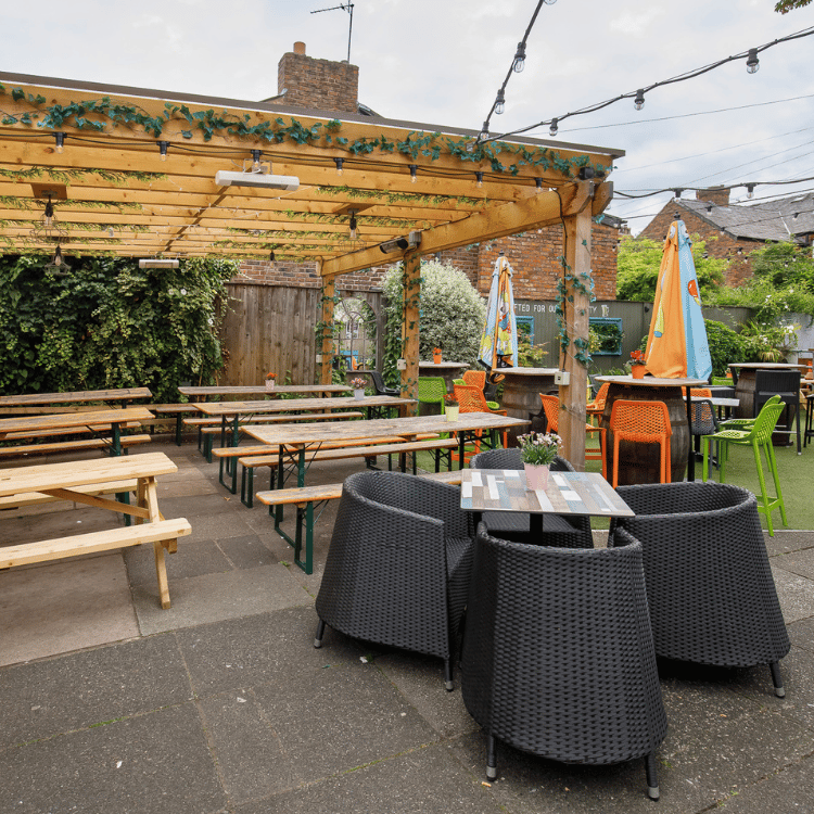 Outdoor beer garden in your local area