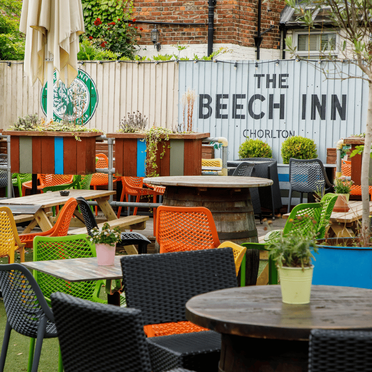 Outdoor beer garden in your local area