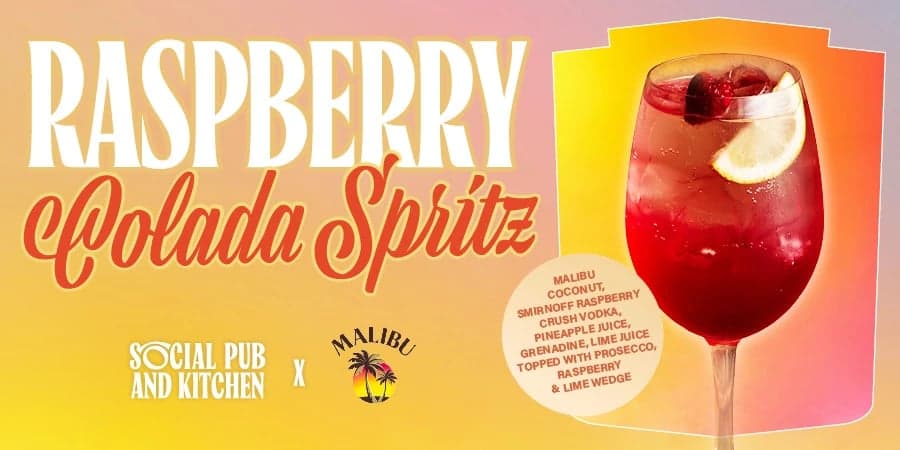 Raspberry Colada Spritz at Social Pub & Kitchen