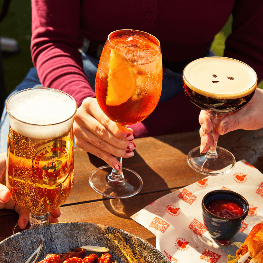 3 drinks on table