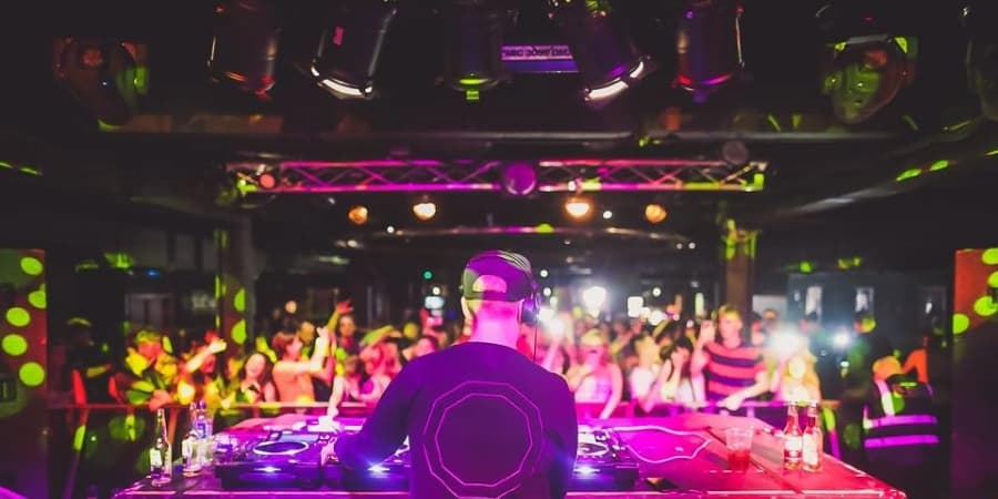 DJ in front of a crowd