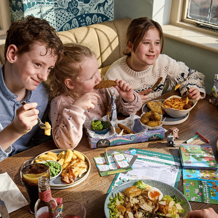 Children eating meal at Heritage Pubs