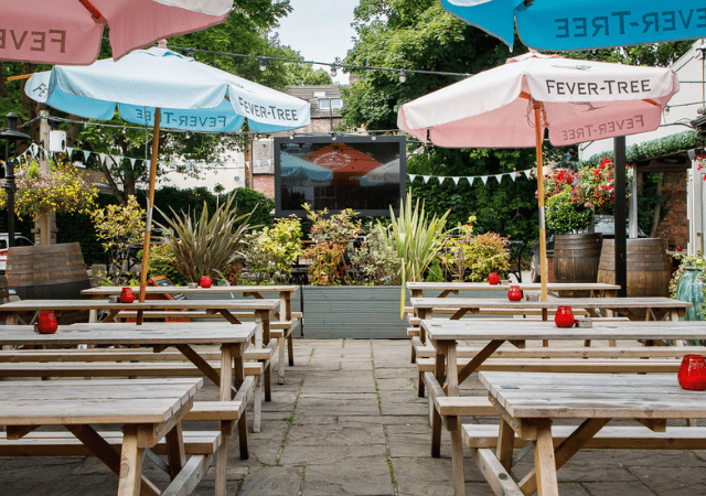 Beer garden at The Metropolitan