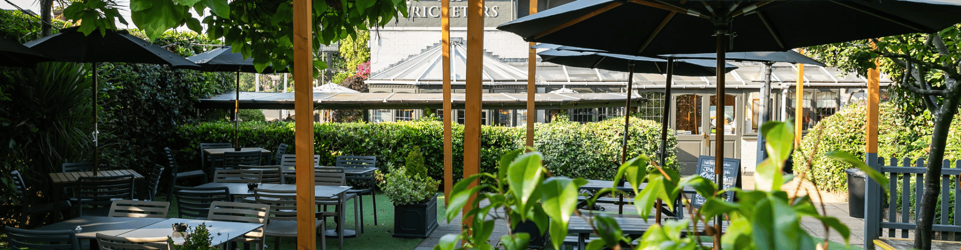 Beer garden at The Cricketers