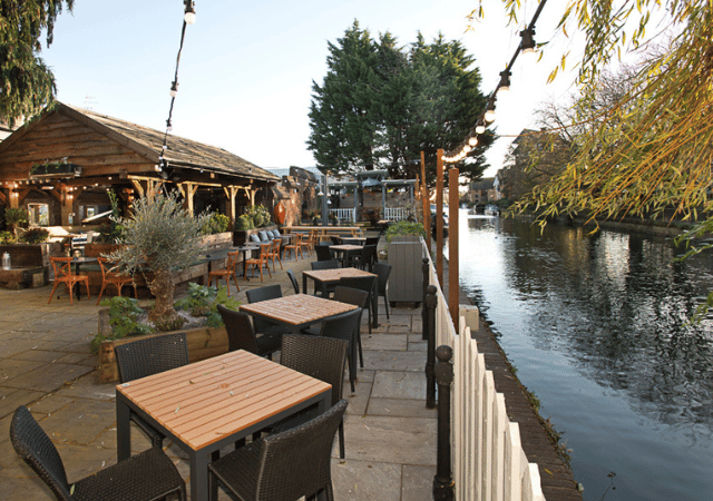 Beer garden at Waterside Inn