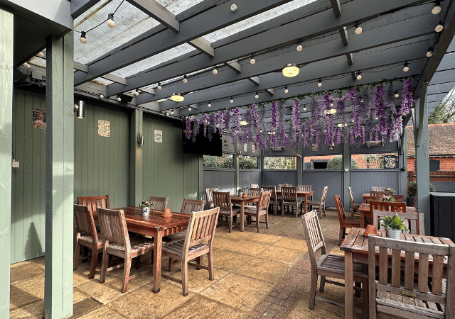 Beer garden at Woodman