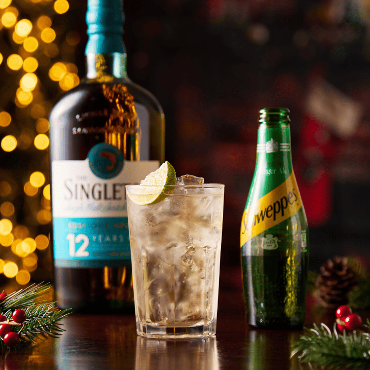 Singleton Whiskey and Schweppes Ginger Beer