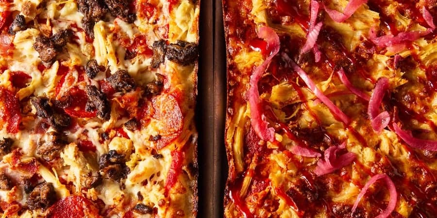 Selection of pizzas