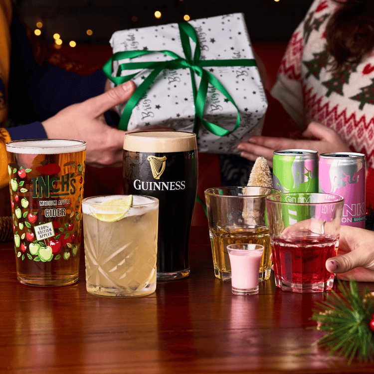Exchanging gifts with drinks