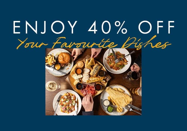 40% off food in January at Pubsmiths